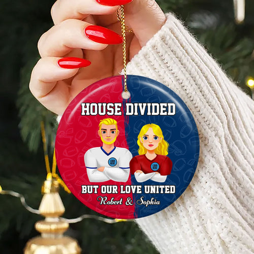 Personalized American Football Couple Christmas Ornament - Unique Holiday Gift for Valentine's Day Gifts Ornament PopCulturePrints