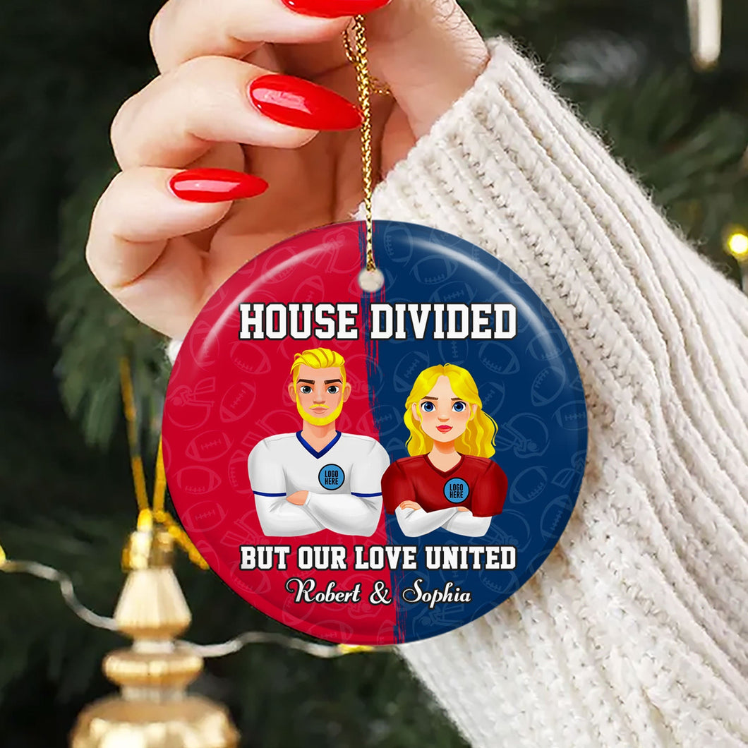 Personalized American Football Couple Christmas Ornament - Unique Holiday Gift for Valentine's Day Gifts Ornament PopCulturePrints