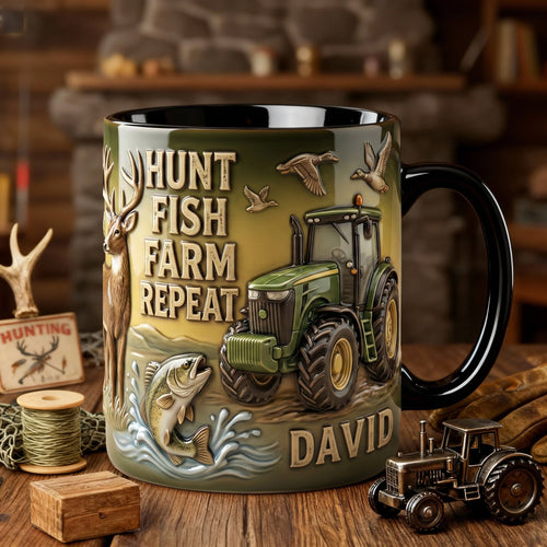 Hunt Fish Farm Accent Mug - Personalized Gift for Farmers Coffee Mug PopCulturePrints