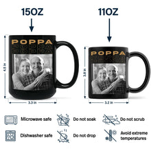 Load image into Gallery viewer, Custom Photo B&amp;W Daddy Grandpa - Personalized Black Mug for Father&#39;s Day Mug PopCulturePrints
