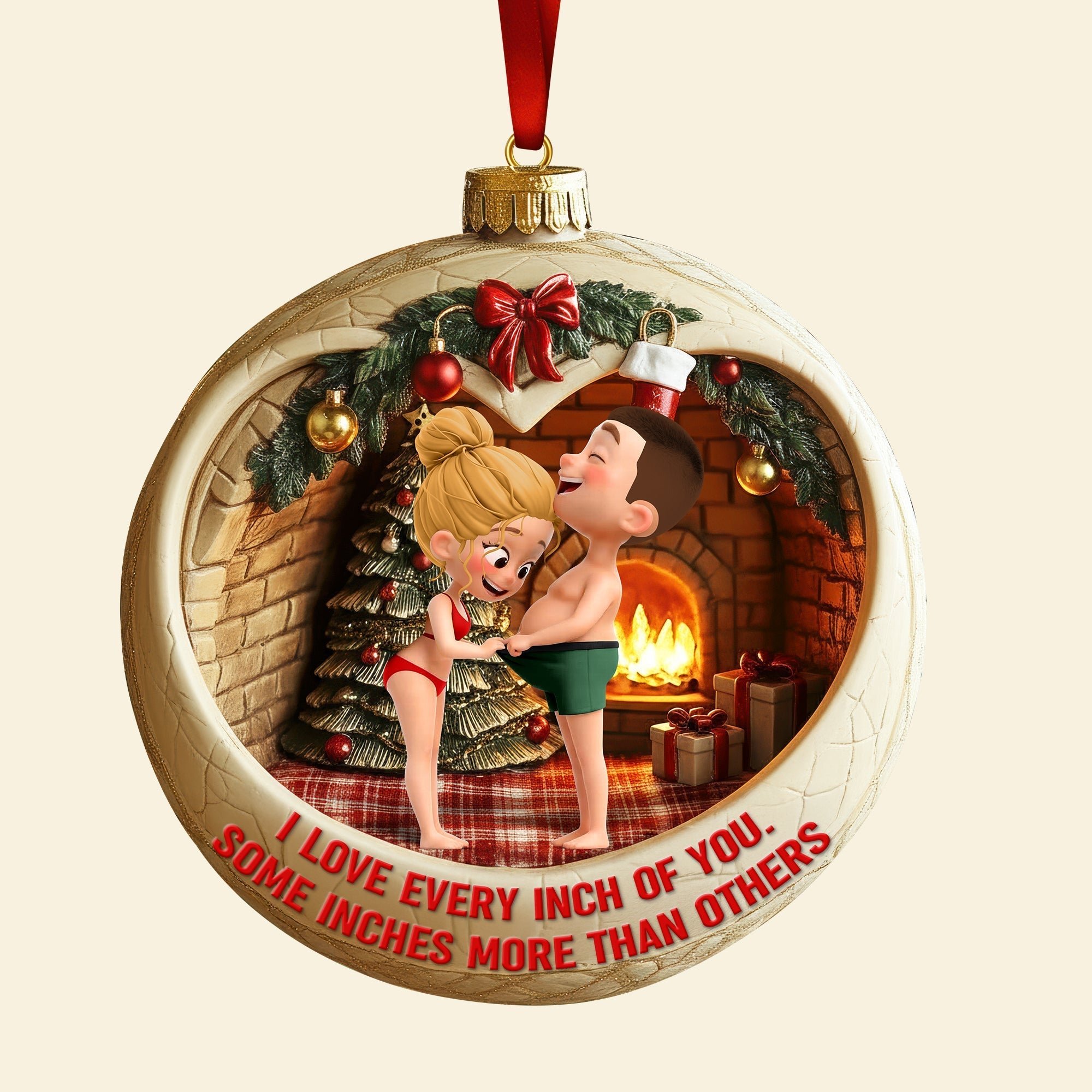Personalized Curious Couple Acrylic Ornament - A Love That Warms Your Heart Ornament PopCulturePrints