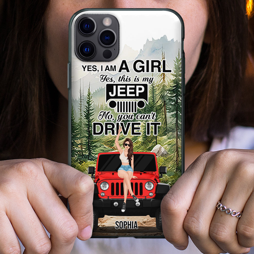 Personalized Girl Jeep Phone Case - Customizable Name & Design