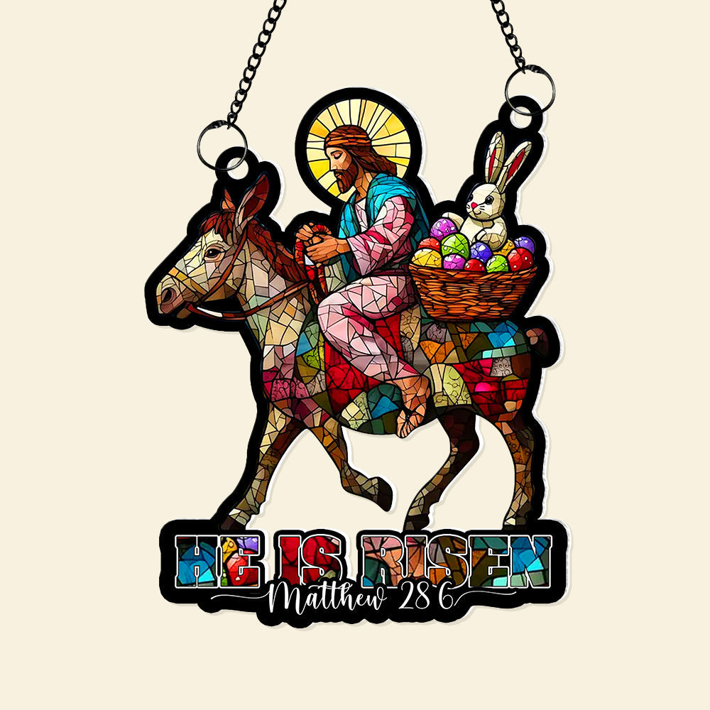 He is Risen Easter Suncatcher Ornament - Meaningful Gift Suncatcher PopCulturePrints