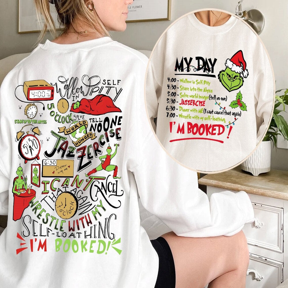 Grinch Christmas Daily Schedule Sweater – Holiday Fan Gift