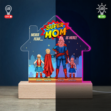 Load image into Gallery viewer, Super Mom Personalized 3D LED Light - Custom Christmas Gift for Kids
