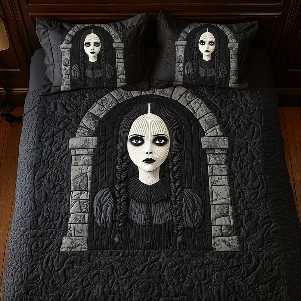 Embrace the Dark: Creepy Gothic Quilt Bedding Set - Personalized Halloween Gift for Horror Movie Fans Bedding Set PopCulturePrints