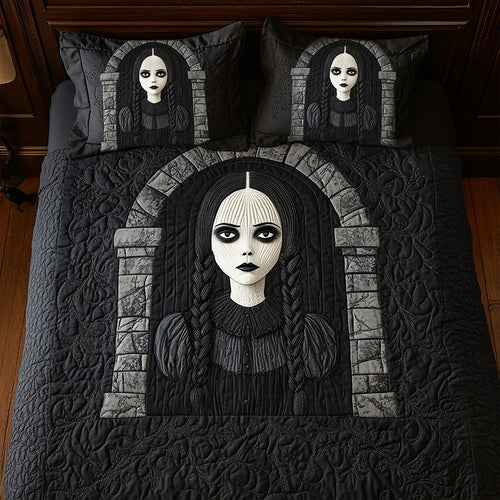 Embrace the Dark: Creepy Gothic Quilt Bedding Set - Personalized Halloween Gift for Horror Movie Fans Bedding Set PopCulturePrints