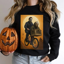 Load image into Gallery viewer, “Ride into Halloween Horror!” - Customizable Bike Ride Sweatshirt for Horror Fans Shirts PopCulturePrints
