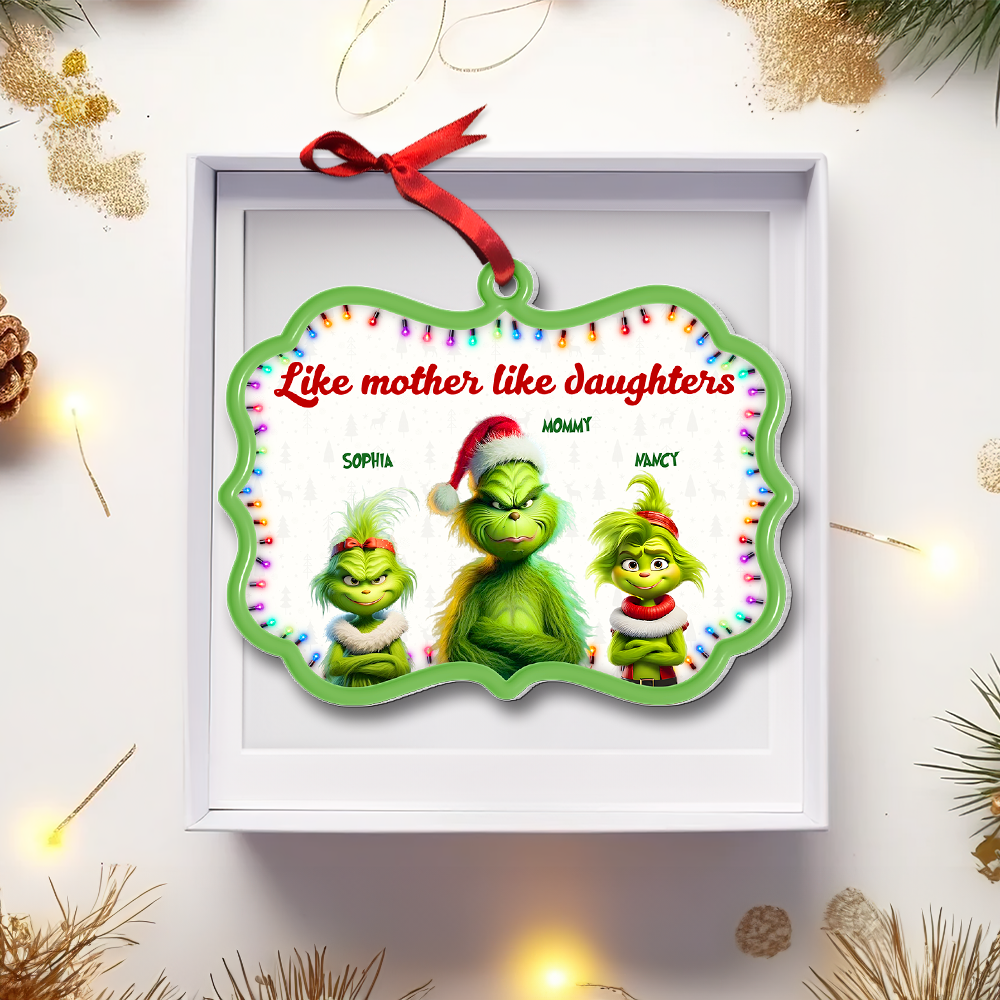 Personalized Grinch Family Christmas Ornament for Mom