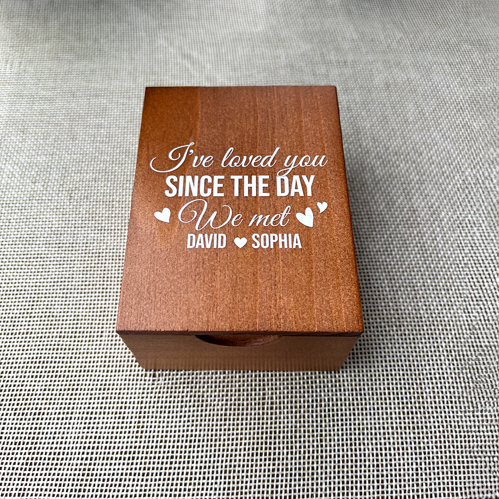 Custom Photo Wooden Box - 'Loved You Since The Day We Met' Anniversary Gift Wooden Photo Box PopCulturePrints