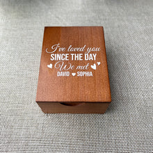 Load image into Gallery viewer, Custom Photo Wooden Box - 'Loved You Since The Day We Met' Anniversary Gift Wooden Photo Box PopCulturePrints
