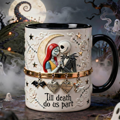 Till Death Do Us Part - Spooky Couple Mug - Personalized Gifts for Couples Coffee Mug PopCulturePrints
