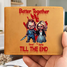 Load image into Gallery viewer, Personalized Horror Couple PU Leather Wallet - Better Together Till the End Leather Wallet PopCulturePrints

