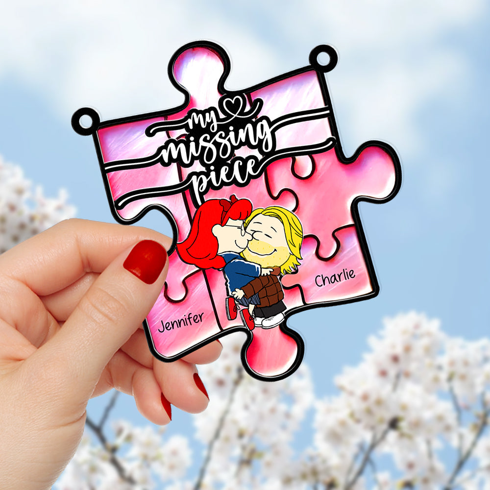 Personalized Couple Suncatcher - My Missing Piece Suncatcher PopCulturePrints