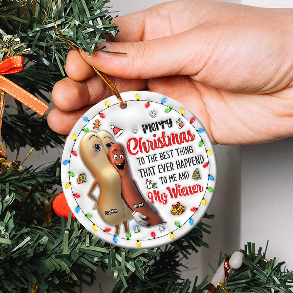 Custom Funny Christmas Ornament for Couples - Personalized Valentine's Day Gifts Ornament PopCulturePrints