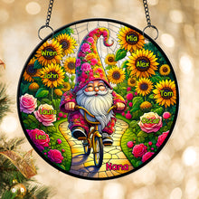 Load image into Gallery viewer, Personalized Suncatcher Ornament for Grandma - Whimsical Garden Gnome Design
