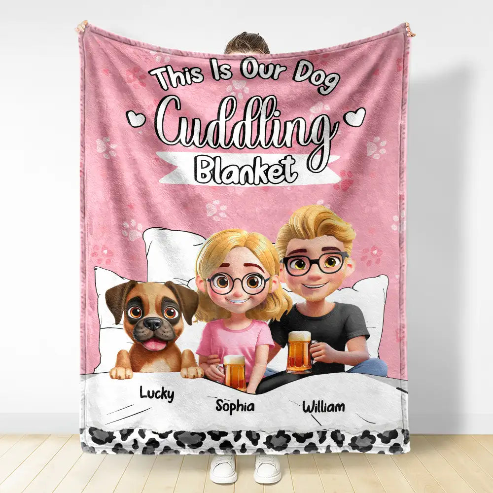 Cuddle Up with Love: Our Dog Cuddling Blanket - Personalized Fleece Blanket for Pet Lovers Fleece Blanket PopCulturePrints