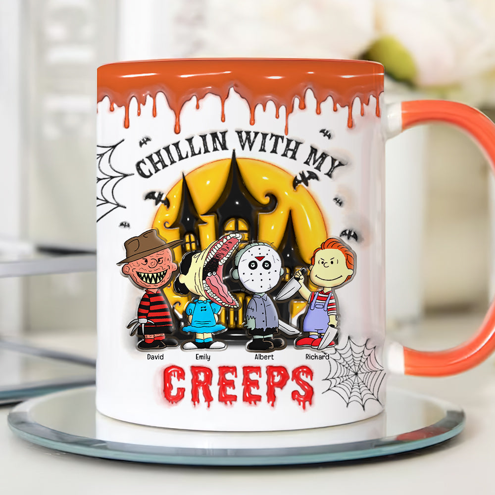 Personalized Halloween Grandma Coffee Mug - Chillin' with My Creeps