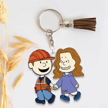 Load image into Gallery viewer, Custom Couple Keychain - Meaningful Personalized Valentine&#39;s Day Gifts Keychains PopCulturePrints
