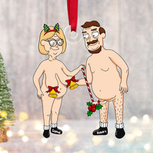 Load image into Gallery viewer, Personalized Naughty Couple Ornament - Funny Christmas Gift for Valentine&#39;s Day Gifts Ornament PopCulturePrints
