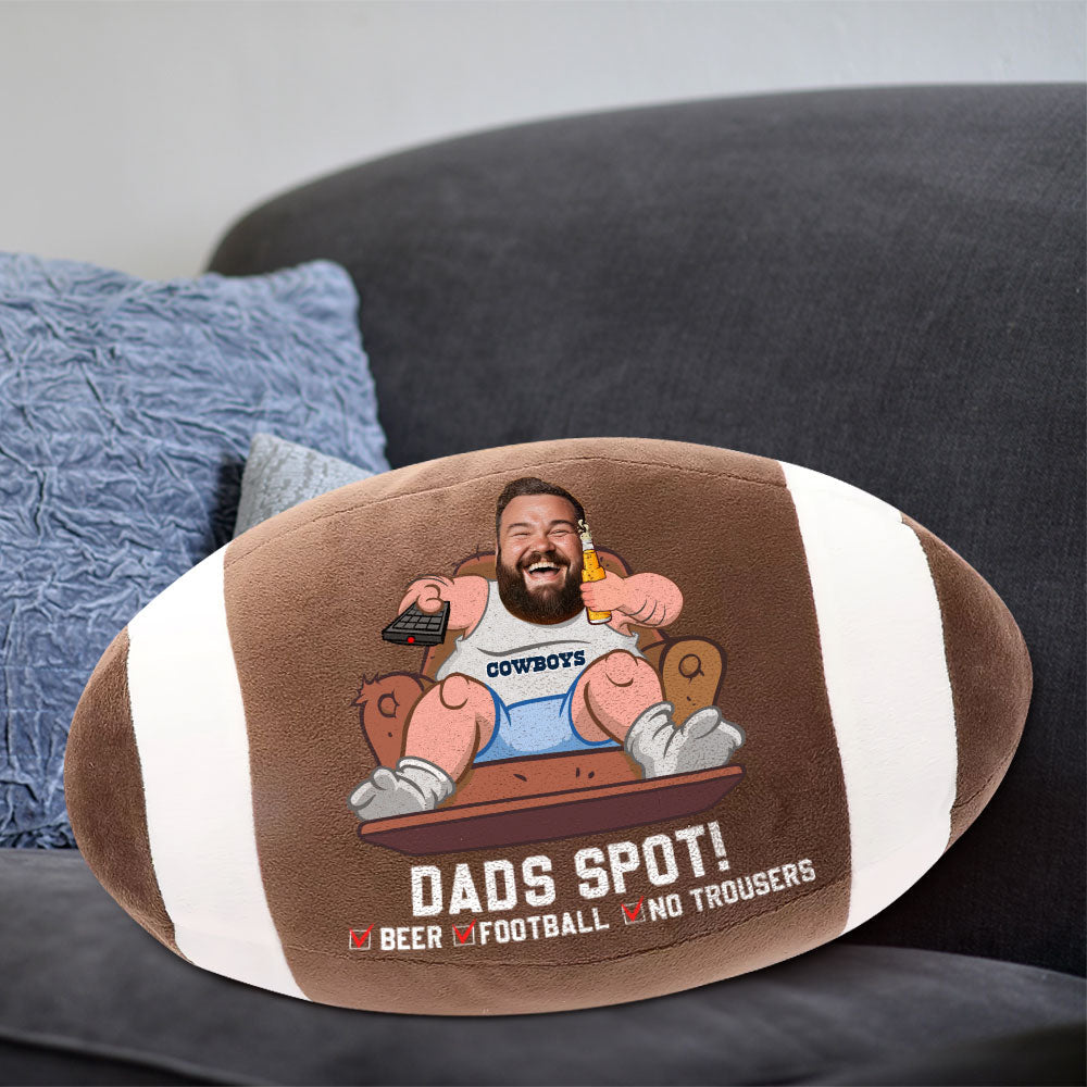 Personalized American Football Dad Pillow - Dads Spot! Pillow PopCulturePrints