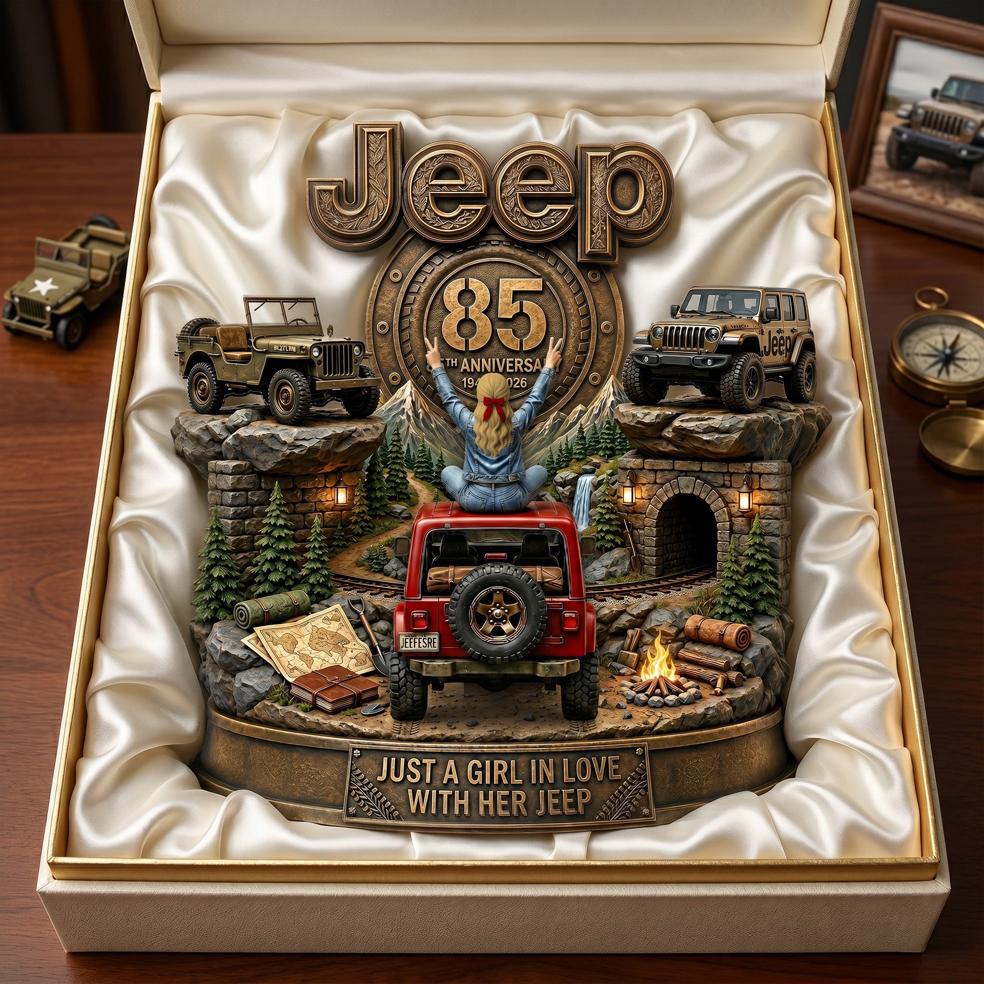 Just a Girl in Love with Her Jeep - Personalized Proud Off-road Journey Acrylic Plaque Shaped Plaques PopCulturePrints