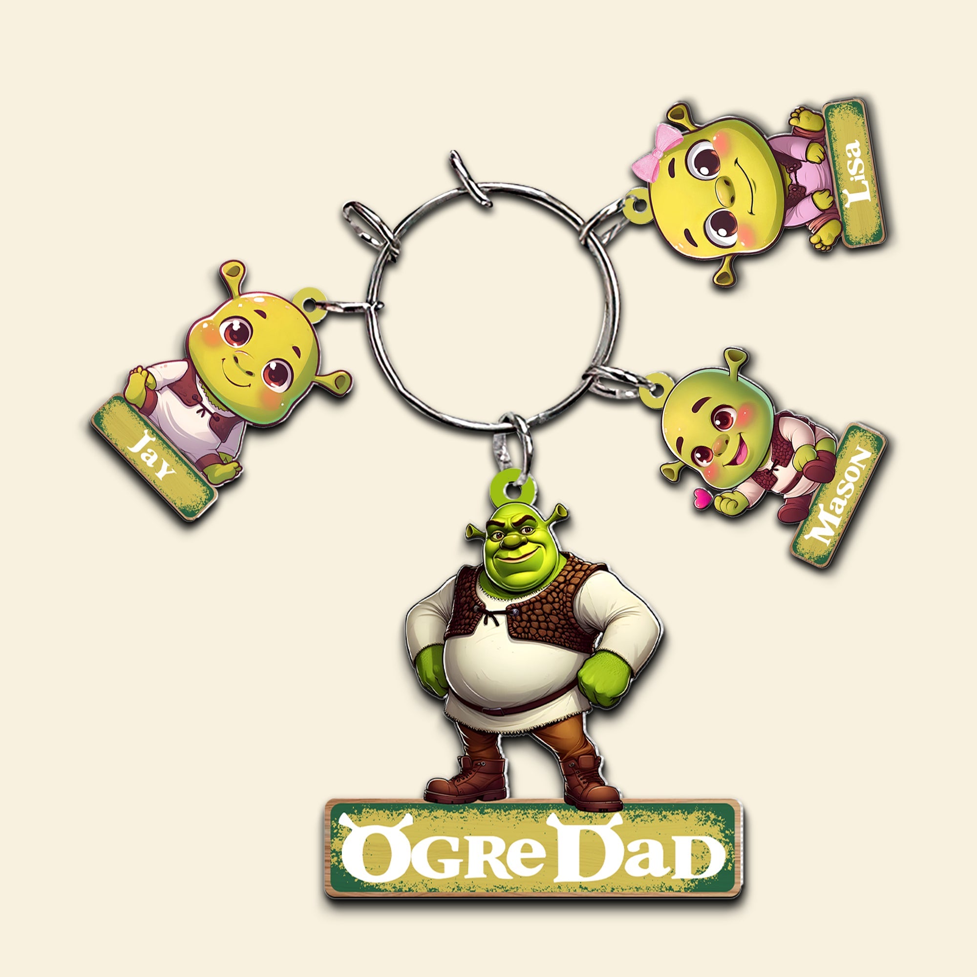 Personalized Ogre Dad Keychain - Father’s Day Gift Keychains PopCulturePrints