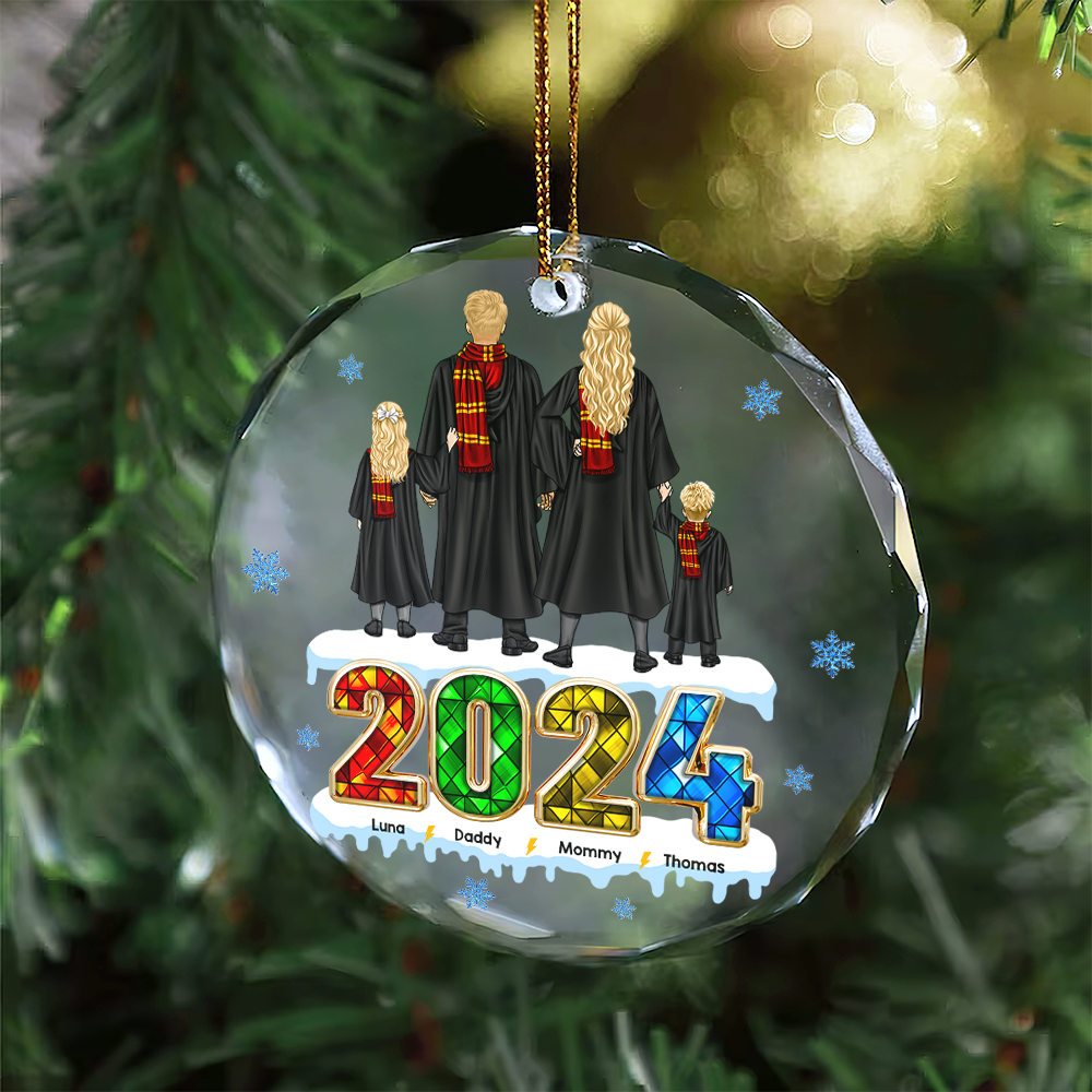 Personalized Family Christmas Ornament - Wizardry Theme