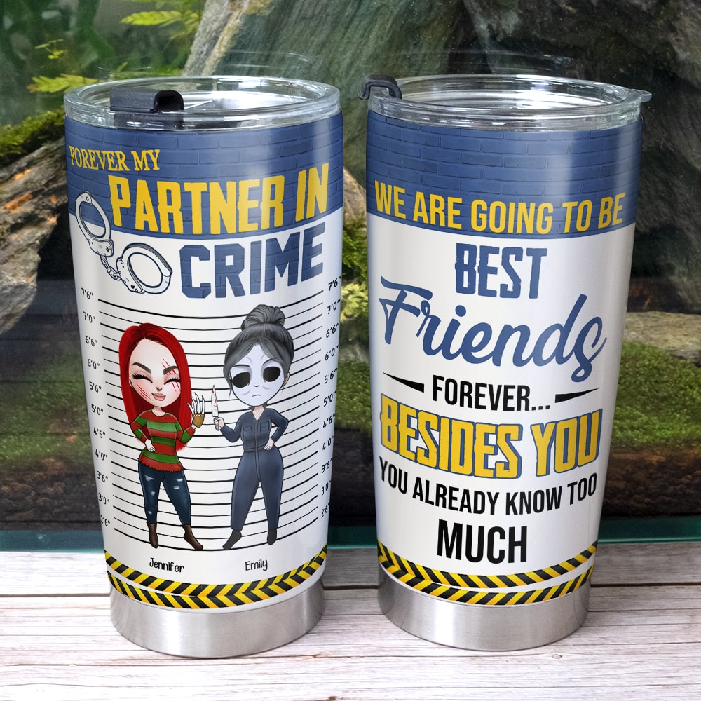 Personalized Best Friends Tumbler - Forever My Partner in Crime