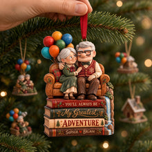 Load image into Gallery viewer, Love Is The Greatest Adventure Acrylic Ornament - Personalized Gift for Couples
