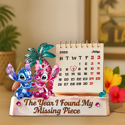 The Year I Found My Missing Piece - Cute Monster Couple Plaque - Personalized Gift for Couples Shaped Plaques PopCulturePrints