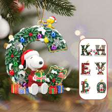 Load image into Gallery viewer, Celebrate the Season with Joy – Personalized Christmas Alphabet Acrylic Ornament Ornament PopCulturePrints
