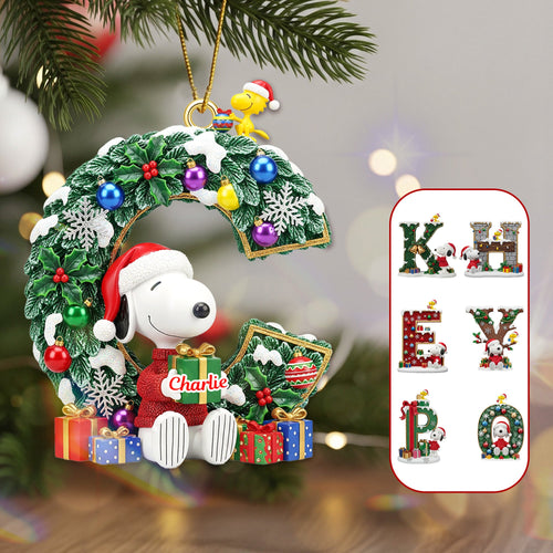 Celebrate the Season with Joy – Personalized Christmas Alphabet Acrylic Ornament Ornament PopCulturePrints