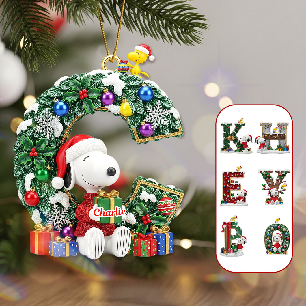 Celebrate the Season with Joy – Personalized Christmas Alphabet Acrylic Ornament Ornament PopCulturePrints