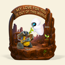 Load image into Gallery viewer, My Love For You Is Out Of This World - Personalized Robot Couple Plaque Shaped Plaques PopCulturePrints
