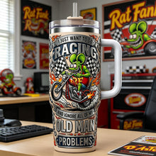 Load image into Gallery viewer, I Just Want to Go Racing! - Personalized Racing Tumbler for Old Man Racing Lovers Tumbler Cup PopCulturePrints
