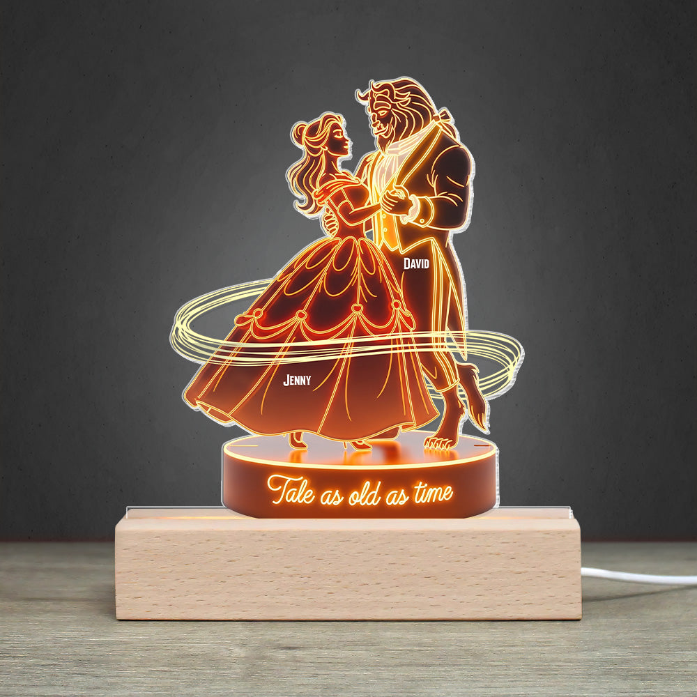 Tale as Old as Time - Personalized Fairy Tales LED Light for Couples Led Night Light PopCulturePrints