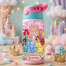 Load image into Gallery viewer, “Every Sip is a Fairytale!” - Fairytale Princess 12oz Colorful Kid Tumbler, Personalized Gift for Kids
