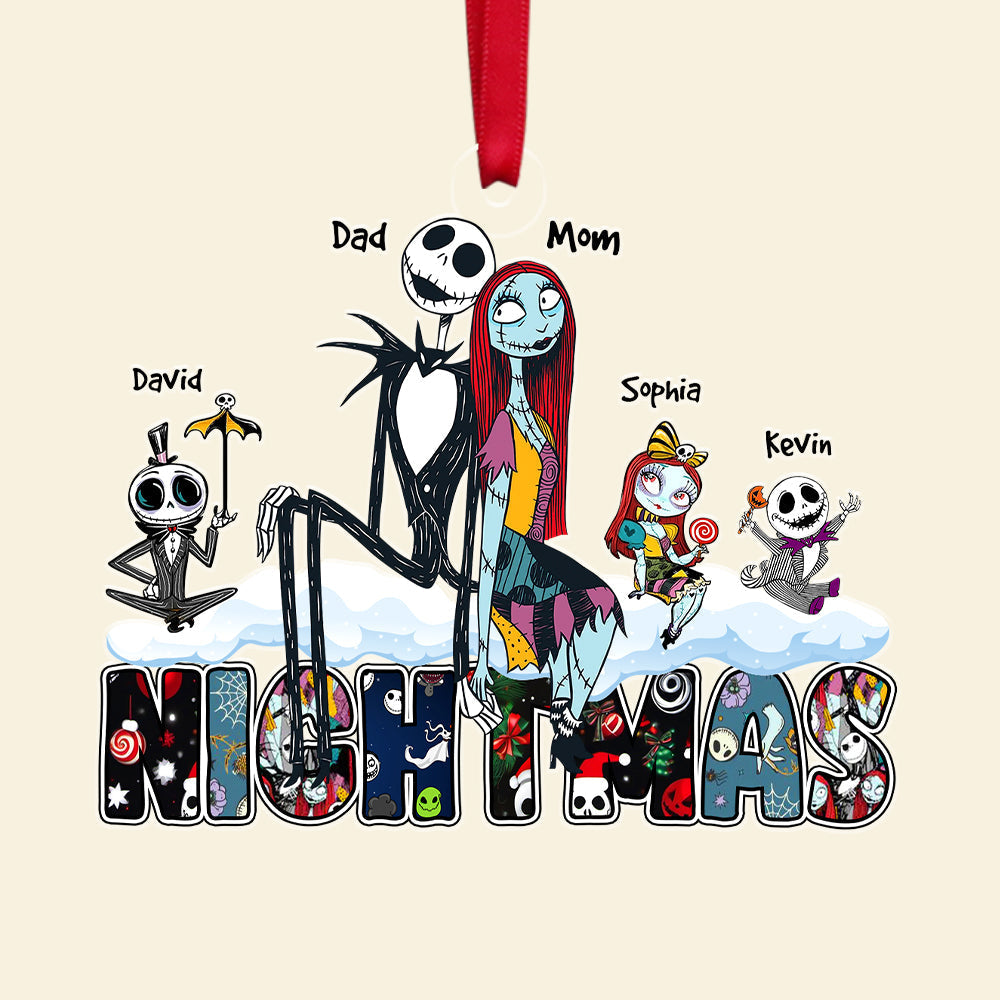 Custom Family Horror Christmas Ornament - Spooky Holiday Delight