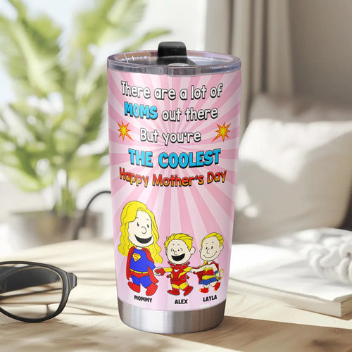 The Coolest Mom – Personalized Tumbler | Custom Gift for Mom, Grandma & More Tumbler Cup PopCulturePrints