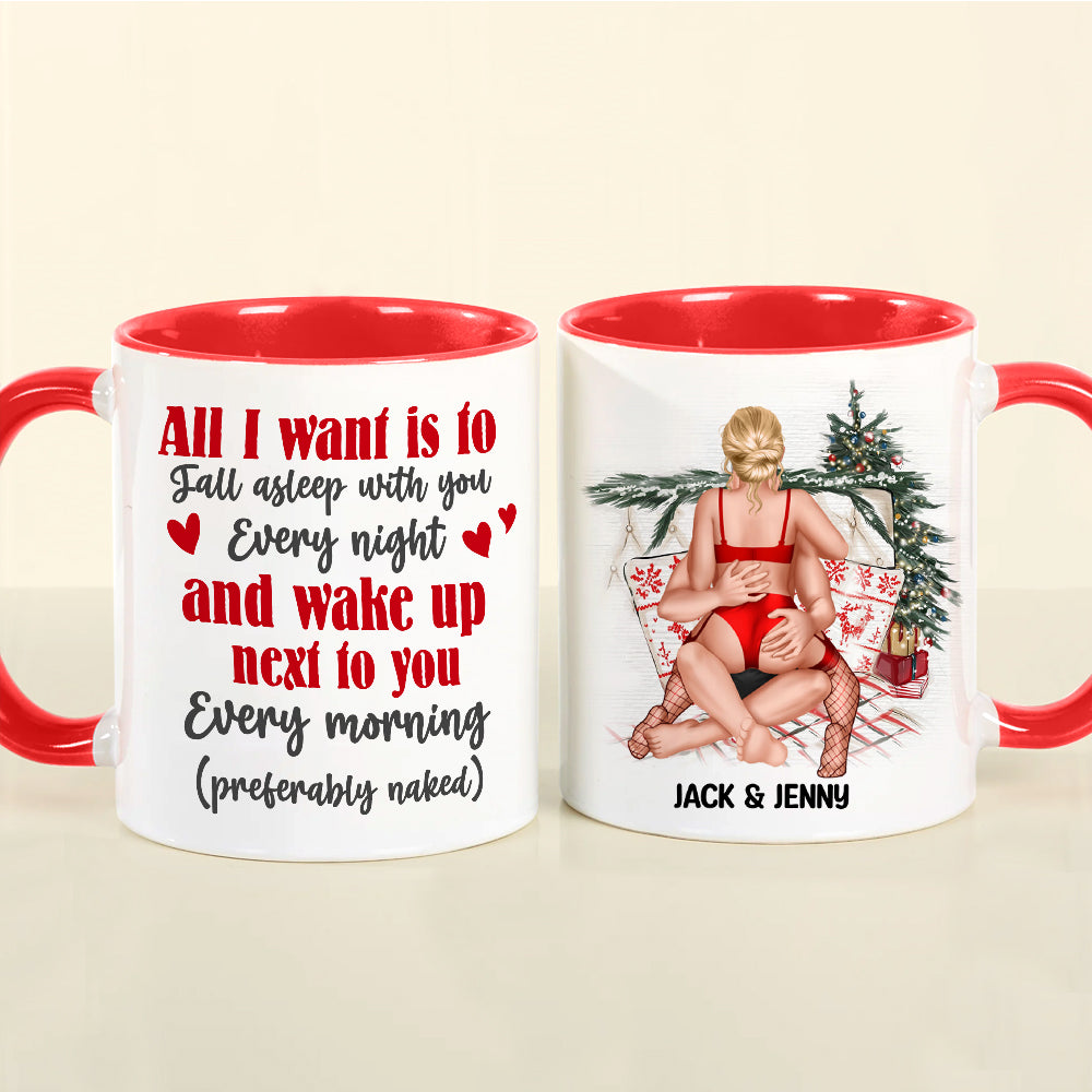 Personalized Couple's Christmas Mug - Romantic Sleep Quote