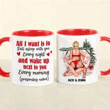 Load image into Gallery viewer, Personalized Couple&#39;s Christmas Mug - Romantic Sleep Quote
