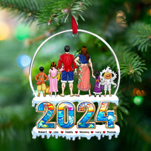 Load image into Gallery viewer, Personalized Family Acrylic Ornament - Custom Name &amp; Year 2024 Ornament PopCulturePrints
