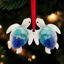 Load image into Gallery viewer, Ocean Turtle Ornament - Personalized Couple Gifts for Lovebirds Ornament PopCulturePrints

