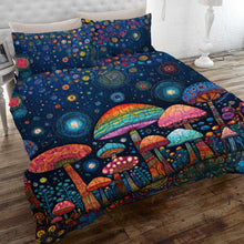 Load image into Gallery viewer, Colorful Mushroom Quilt Bedding Set - Enchanted Forest Dreams Blanket PopCulturePrints
