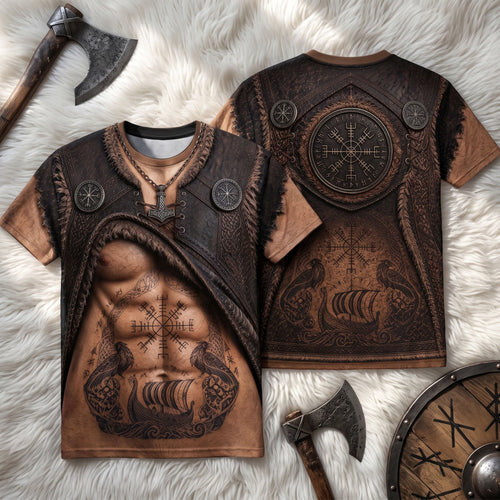 Unleash Your Inner Warrior - Vintage Battle Shirt - Personalized Gift for Men AOP Products PopCulturePrints