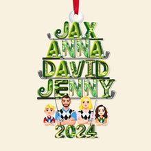 Load image into Gallery viewer, Personalized Golf Family Acrylic Ornament - Custom Names 2024 Ornament PopCulturePrints
