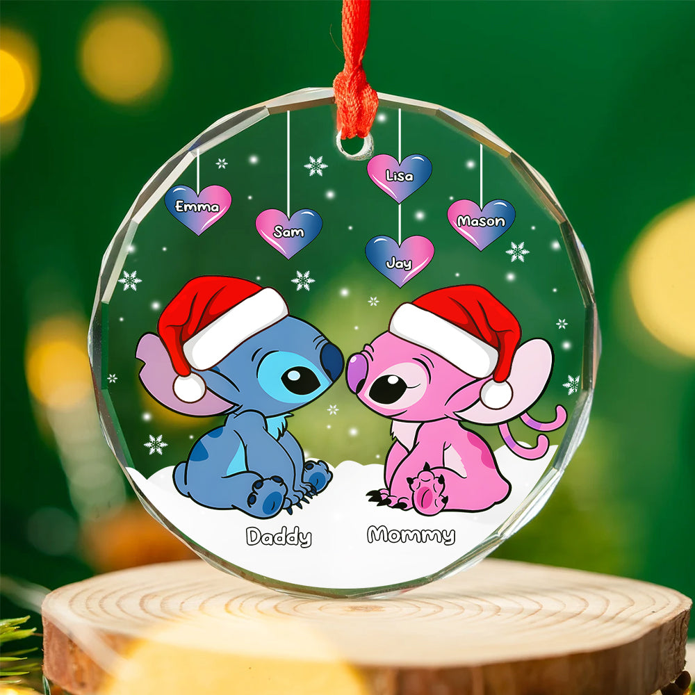 Personalized Family Christmas Ornament - Cartoon Characters Kissing Ornament PopCulturePrints