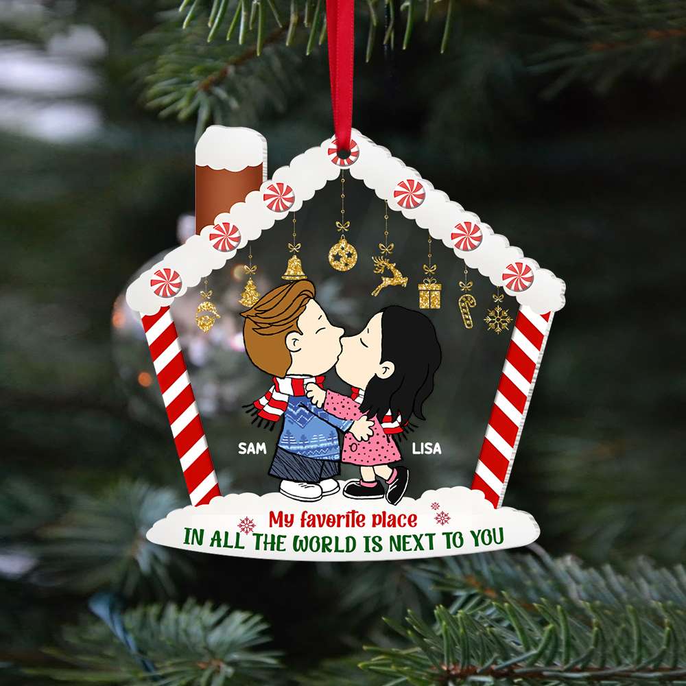 Personalized Christmas Couple Acrylic Ornament - Custom Names - 02KAMH090824HG