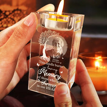 Load image into Gallery viewer, This Candle Burns in Loving Memory - Personalized Crystal Candle Holder Crystal Candle Holder PopCulturePrints
